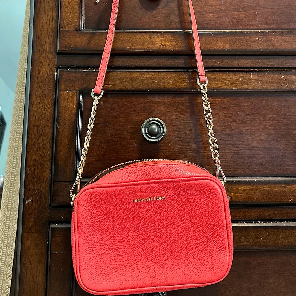 Michael Kors Coral Ginny Leather Crossbody